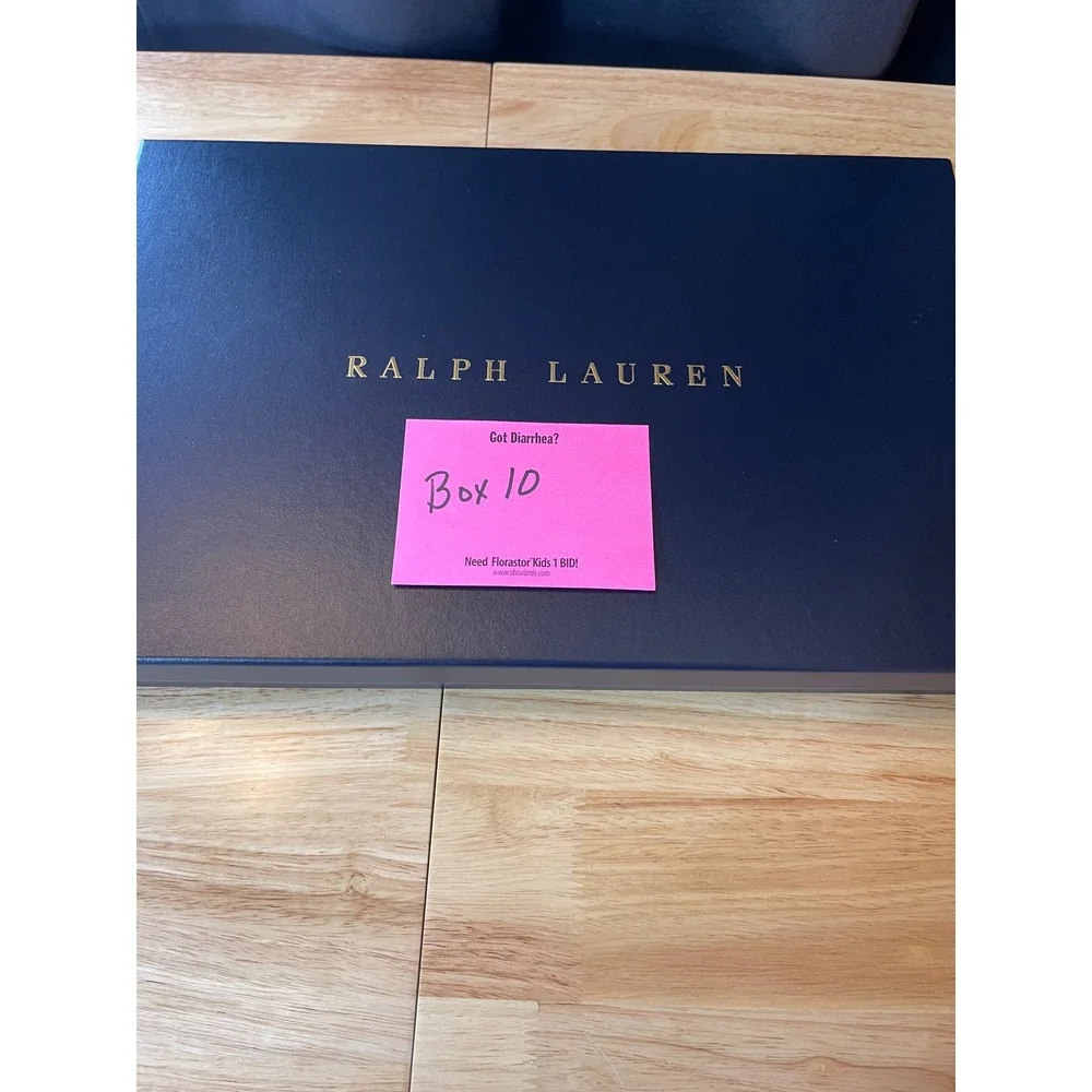 Ralph Lauren Navy Blue Gold Logo Large Gift Box‎ 16.5x10.5x2.25 Luxury Packaging